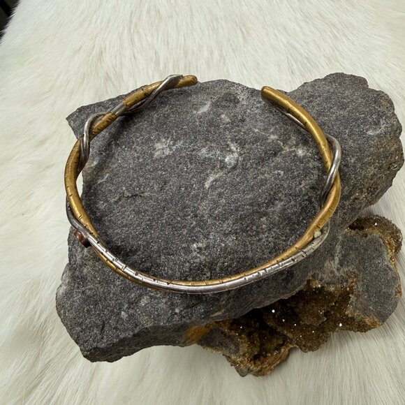 Sterling Silver, Brass & Copper Tri-Tone Handmade Artisan Cuff Bracelet